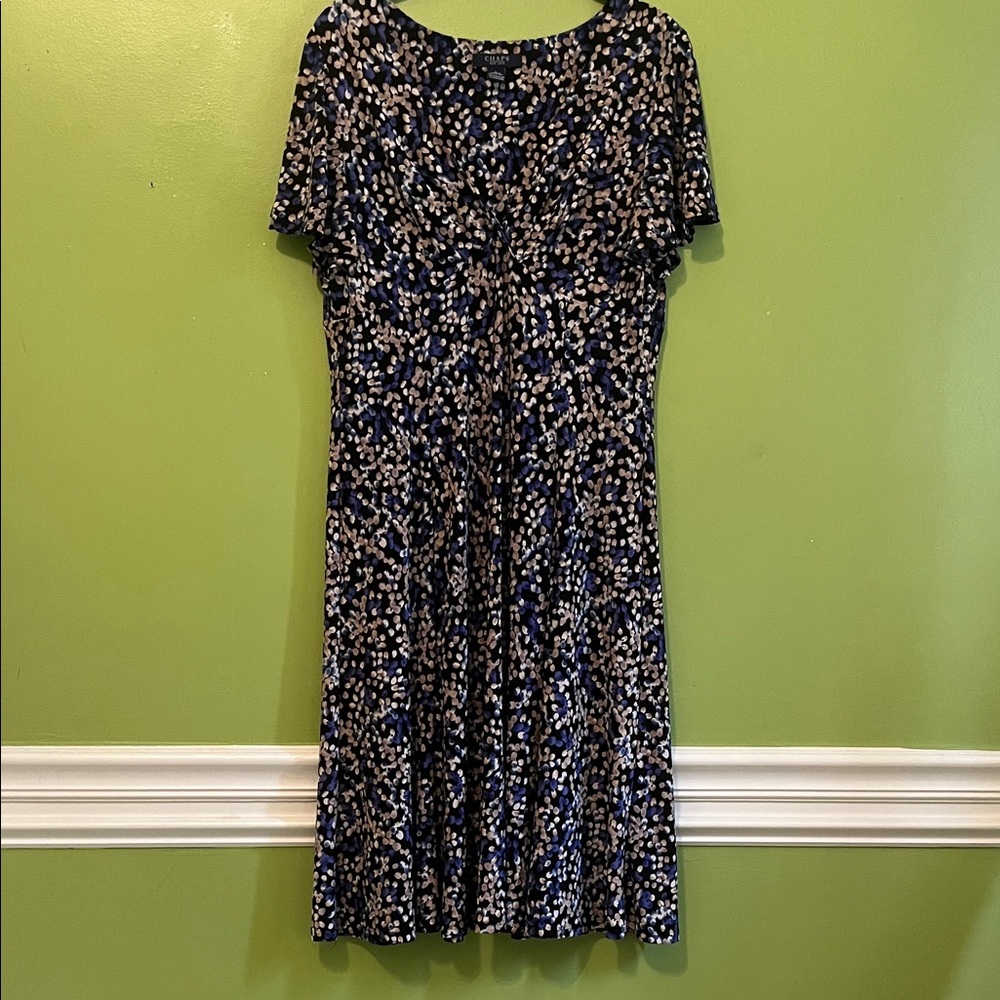 Chaps Floral V-Neck midi dress